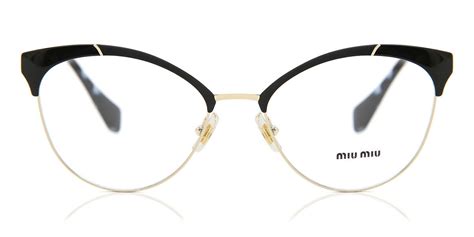 miu miu mu50pv 1ab1o1|Miu Miu MU50PV 1AB1O1 Eyeglasses in Pale Gold/Matte Black .